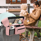 Accmor Universal Stroller Organizer with Insulated Cup Holder Detachable Phone Bag and Shoulder Strap, Stroller Bag Caddy Organizer Accessories Fits for Uppababy, Baby Jogger, Britax Strollers
