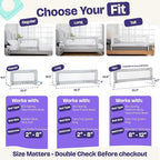 ComfyBumpy 2-Pack Bed Rail for Toddlers 35.5" L x 19.5" H | Toddler Bed Rails for Twin, Full & Toddler Mattress Size | Swing Down Rail Guard | Mattress Side Rail for Kids | White