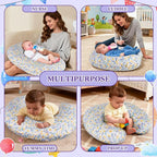 Nursing Pillow for Breastfeeding and Bottle Feeding, Ergonomic Design for Tummy Time & Sitting Support, with Removable & Washable Soft Cover, Hypoallergenic Newborn Baby Pillow for Boys and Girls