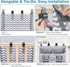 Accmor Changing Table Diaper Organizer, Hanging Diaper Caddy Organizer Stacker for Cribs Changing Table Playard Wall Baby Essentials Storage, Stripe