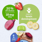 Gerber Stage 2 Baby Food, Organic Banana Strawberry Beet Oatmeal, Baby Puree, 12PK