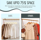 25 Premium Kids Velvet Hangers - 14" Non-Slip Clothes Hangers for Kids & Preteens - Ultra Slim, Space-Saving, Strong & Durable Hangers with 360° Swivel Hook - Beige