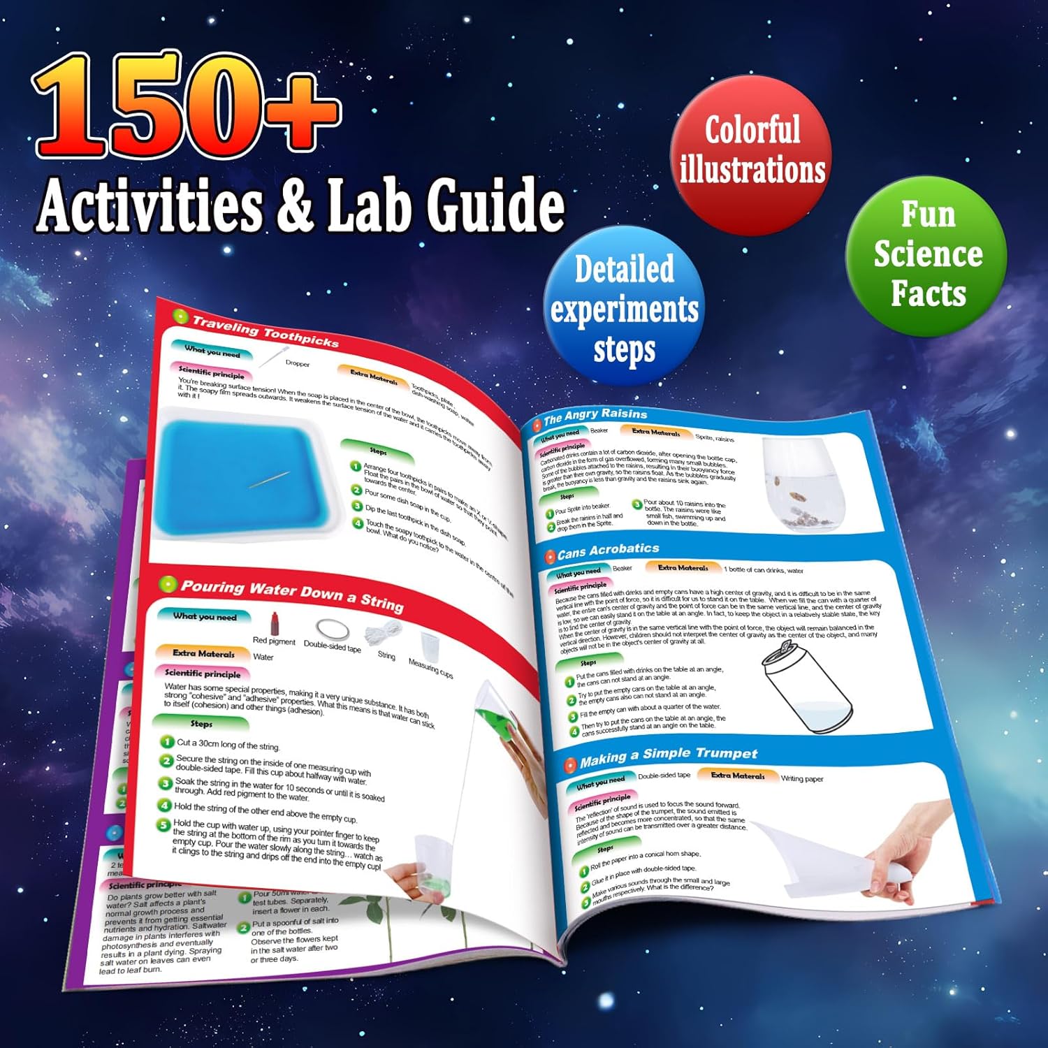 150 Experiments Science Kit for Kids, Chemistry Set, Scientific Christmas Birthday Toys Gifts Ideas for Boys Girls, Break Geodes, Volcano,S.T.E.M Learning Projects