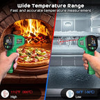 Infrared Thermometer Gun,SQECH Laser Thermometer Gun -58℉～1112℉(-50℃～600℃),Non-Contact Temperature Gun with Adjustable Emissivity&Color Backlight for Cooking, Pizza Oven,BBQ,Fridge,Engine,HVAC(Green)