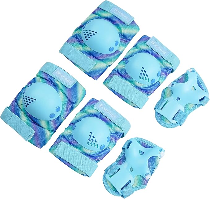 BOSONER Kids/Youth Knee Pad Elbow Pads for Roller Skates Cycling BMX Bike Skateboard Inline Rollerblading, Skating Skatings Scooter Riding Sports
