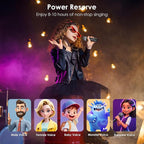 Karaoke Machine,Karaoke Machine with Lyrics Display,Portable Bluetooth 5.3 Karaoke Speaker with Upgraded Dual Speakers for Kids and Adults,with White Noise and Night Light Function (Black)