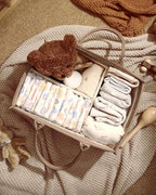 Blissful Diary Baby Diaper Caddy Organizer, Stylish Storage Basket for Newborn Essentials and Diaper Station, Gift for Baby Shower and Registry Must-Have, Mocha Brown