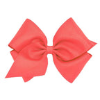 Wee Ones Girls' Plain Wrap Classic Grosgrain Hair Bows on a WeeStay No-Slip Hair Clip, Handmade, Mini King, Watermelon