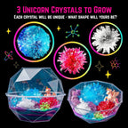 Original Stationery Unicorn Crystal Growing Kit - 6.3 in x 5.8 in Multicolor Terrarium - 18-Piece STEM Science & Craft Kit for Kids 7+ & Grow Crystals with Flower Charms & Magic Rocks