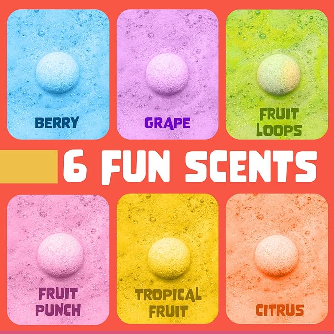 Superhero Boys Bath Bombs with Surprise Hero Toys Inside (12 Pack) - Large Bubble Bomb, Fruity Scents, Relaxing Aromas - Ideal Birthday Gift for Kids by Two Sisters