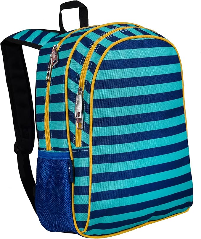 Wildkin 15-inch Kids Backpack – Durable, Padded, Adjustable for School & Travel - Blue Stripes