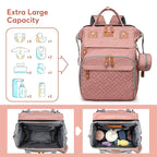 Diaper Bag Backpack with Changing Station, Large Diaper Bag For Boys And Girls, Multifunctional Waterproof Travel Diaper Backpack, Baby Bag with USB Charging Port for Moms Dads,pink