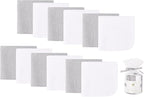 12 Pack Baby Washcloths 100% Cotton - Small Terry Wash Cloths 8" x 8" Soft Face Washcloth for Hand Body Sensitive Skin Thin Absorbent Wipes for Newborns Infant