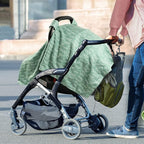 Baby Car Seat Canopy Soft Minky Plush Dotted Backing Baby Car Seat Cover Girls, Infant Carseat Canopy, Stretchy Multi- use Nursing Cover for Stroller/High Chair/Shopping Cart/Car Seat Canopies Sage