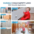 Magnetic Safety Lock Kit 24 Locks + 6 Keys, 3M Adhesive Easy Installation, Baby Proofing Magnetic Locks for Cabinets and Drawers