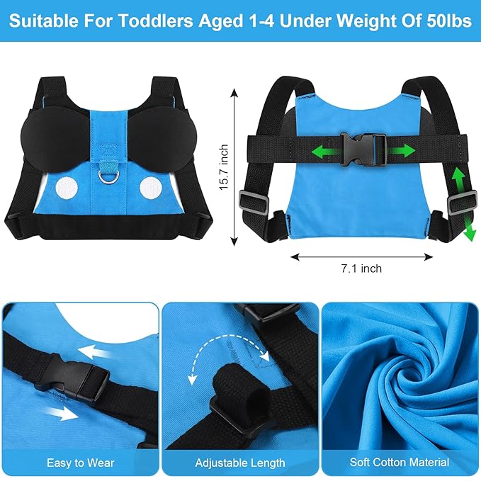 Accmor Toddler Leash Harness, Safty Harness Baby Leash Child Anti Lost Wrist Link, Cute Kids Harness with Walking Assistant Strap Belt Tether for 1-5 Years Boys/Girls to Zoo or Mall