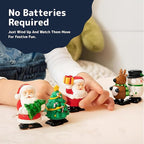 PREXTEX Christmas Wind up Stocking Stuffers - Santas and Snowmen Wind up Stocking Stuffers - Christmas Toys - 2 Santas, 1 Snowman, and 1 Reindeer.