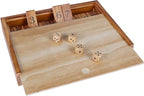 Glintoper Shut The Box & 4 in a Row Tables Game Set, Classic Wood Dice Game with Numbers & Line Up 4 Game for Kids Family, Living Room Rustic Coffee Table Decor, Travel Game Strategy Board Games