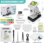 Rechargeable Digital Microscope for Kids 1200X - 2'' LCD Screen STEM Toy with 32G SD Card for Photo/Video, Portable Pocket Microscope for Boys Girls Ages 6,7,8-12, Science Kit Gift Birthday Christmas