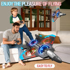 V32 Foam Remote Control Airplanes, 2.4Ghz 4CH RC Planes for Kids, RC Fighter Jet Toys with LED Light, 360° Flip, Auto Hover, Easy to Fly Remote Control Aircraft Toy Gift for Kids and Beginner