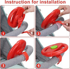 Accmor Stroller Steering Wheel Toy, Pretend Driving Simulated Steering Wheel for Baby Stroller Shopping Carts, Universal Detachable Funny Stroller Shopping Carts Toy Attachment Accessories