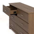 Stork Craft Brookside 6-Drawer Dresser (Hazelnut) – GREENGUARD Gold Certified, Wood Dresser for Bedroom, Kids & Nursery Storage Chest, Safety Interlocking Drawers, Pre-Installed Tracks, Kids Chest