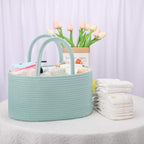 COMSE Baby Diaper Caddy Organizer, Car Caddy, Diaper Change Organizer, Gift Baskets Empty, Portable Tote Bag with Divider, Baby Shower Gifts Newborn Essentials Registry Must Have, Light Green