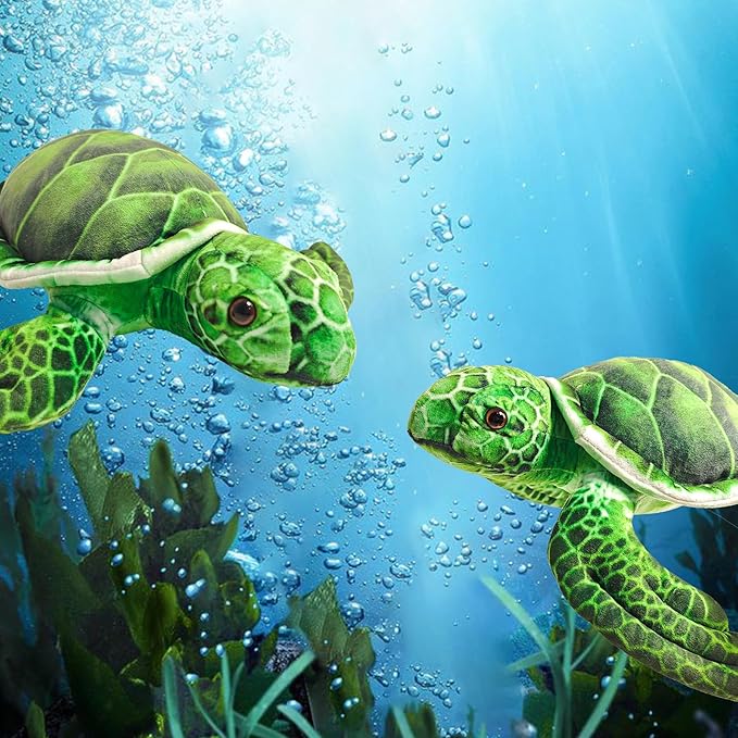 Realistic Big Sea Turtle Stuffed Animal,Plush Turtle Toys,Perfect Sea Turtle Present for Kids, Stuffed Animals Toys,Birthday,Christmas-14 inch