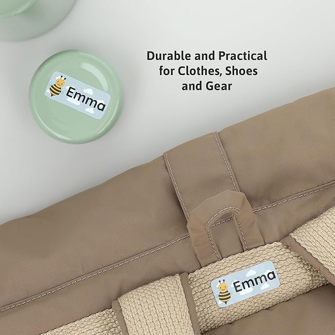 Personalized Name Labels for Kids (60) – Custom Waterproof & Durable Stickers for Clothing, Daycare, Office & School Supplies - Insects