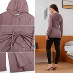 GINKANA Women's Nursing Hoodie Sweatshirt Long Sleeves Breastfeeding Maternity Tops Casual Clothes