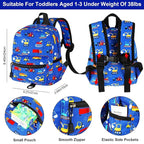 Accmor Toddler Backpack Leash with Anti Lost Wrist Link, Cute Mini Child Walking Harnesses Keep Kids Close Back Pack Rope Tether Rein for Baby Boys (Blue/Excavator)
