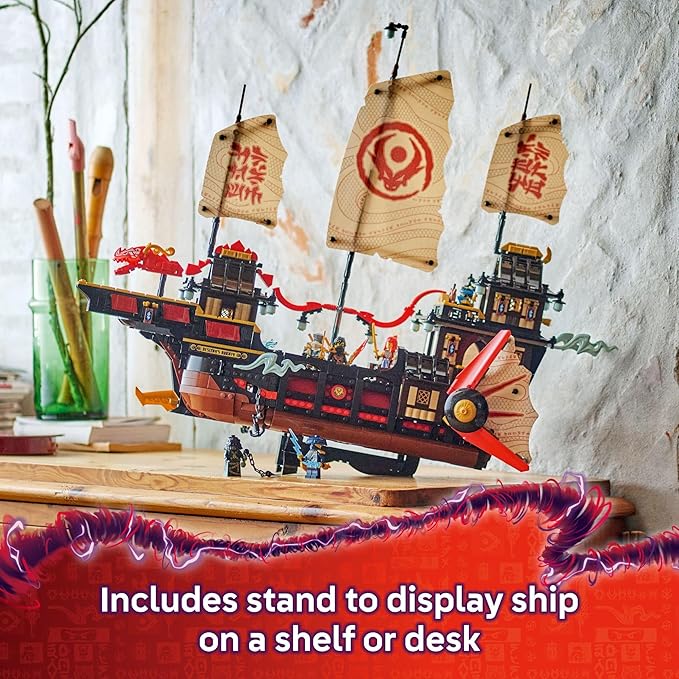 LEGO NINJAGO The Temple Bounty Building Toy - Multi-Level Boat W/6 Ninja Toy Minifigures for Kids, Ages 14+ - Model Building Kit with Display Stand - Dragons Rising Gift for Teen Boys & Girls - 71848