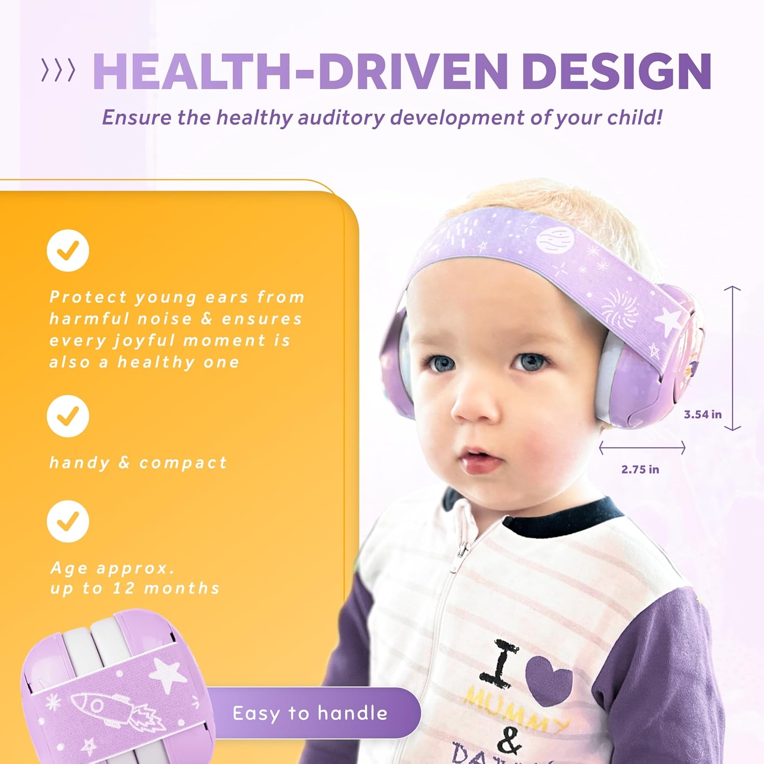 Schallwerk ® Mini+ Baby Ear Muffs – Infant Noise Cancelling Headphones, Toddler Ear Protection, Baby Headphones for Noise