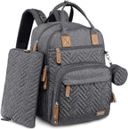 iniuniu Diaper Bag Backpack, 4 in 1 kit Large Unisex Baby Bags for Boys Girls, Waterproof Travel Back Pack with Diaper Pouch