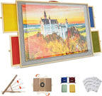 Wooden 2-in-1 Rotating & Tilting Puzzle Board for 1500 Pieces, 26"x36" Jigsaw Puzzle Table with Drawers, Cover & Lazy Susan, 60° Ergonomic Non-Slip Surface, Portable Board with 4 Sorting Trays