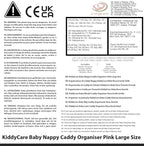 KiddyCare Woven Diaper Caddy Organizer, Large Gray Multi Functional Portable Baby Basket with Handle, Baby Gift for Boy/Girl Nursery Storage, Organization, and Modern Car Diaper Caddy Gray X-Large