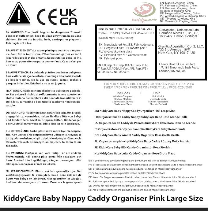 KiddyCare Woven Diaper Caddy Organizer, Large Gray Multi Functional Portable Baby Basket with Handle, Baby Gift for Boy/Girl Nursery Storage, Organization, and Modern Car Diaper Caddy Gray X-Large