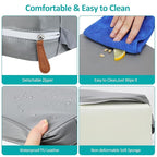 Toddler Booster Seat for Dining Table, Stronger Support Non-Slip Bottom Booster Seat for Kitchen Chair 2 Adjustable Straps Portable Travel and Home Increasing Booster Cushion Kid Baby(Grey)