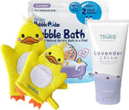 TruKid Lavender Bubble Podz, Baby Cream & Bubble Glove Set – Soothing Bath and Skincare Bundle for Kids