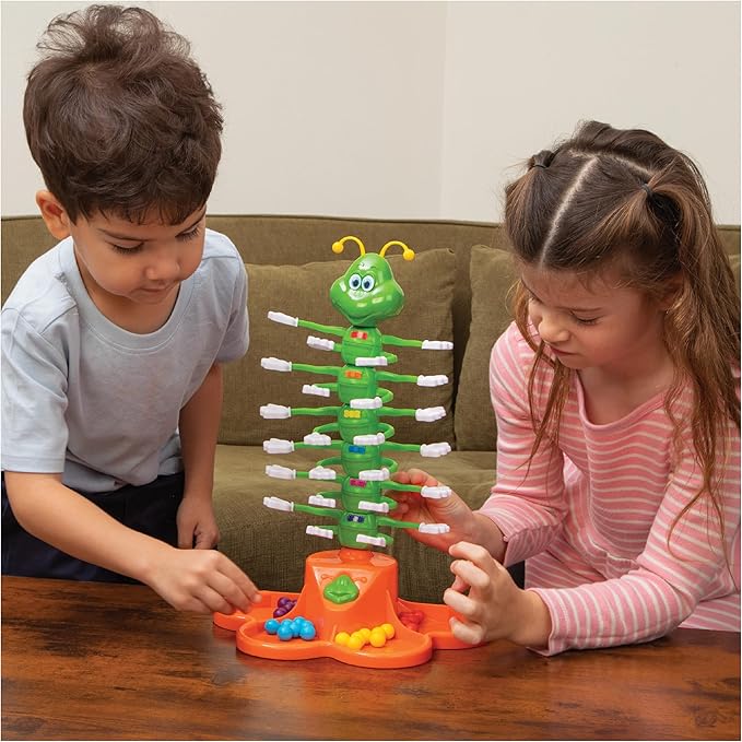 PlayMonster Giggle Wiggle Board Games for Kids, Hand-Eye Coordination, Preschool Games, The Twisting-Turning Race to Get Your Marbles to The Top Game, Ages 4+, Batteries Not Included