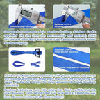 Rainbow Craft Ninja Warrior Obstacle Course for Kids - 50ft Slackline, 12 Removable Buckle Loops, 12 Ninja Attachments, Outdoor Training Equipment