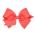 Wee Ones Girls' Plain Wrap Classic Grosgrain Hair Bows on a WeeStay No-Slip Hair Clip, Handmade, Small, Watermelon