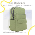 RED ROVR Roo Lightweight 1 LB Diaper Bag Backpack | 11 organizational pockets| Durable & Water-Resistant (Moss)