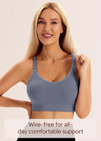 Angelhood Nursing Bras for Breastfeeding, Ribbed Nursing Sports Bra Yoga Maternity Bras Pregnancy Sleep Bralette