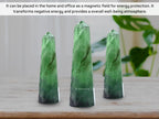 Amazing Gemstone Green Fluorite Crystal Towers - Natural Healing Crystal Point Obelisk for Reiki Healing and Crystal Grid (3 Inch)