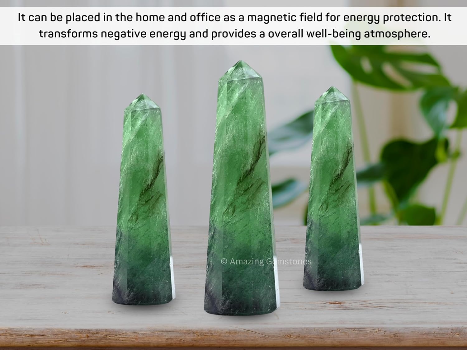 Amazing Gemstone Green Fluorite Crystal Towers - Natural Healing Crystal Point Obelisk for Reiki Healing and Crystal Grid (3 Inch)