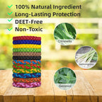 42 Pack Mosquito Repellent Bracelets, DEET-Free Natural Bands, PU Leather Insect & Bug Repellent Wrist Bands for Kids & Adults, Individually Wrapped