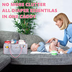 Baby Diaper Caddy Organizer for Girl Boy Large Nursery Storage Bin Basket Portable Holder Tote Bag for Changing Table and Car Baby Shower Gifts Newborn Essentials Baby Registry Must Haves Items