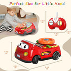 2-in-1 Toddler RC Car & Steering Wheel Toy with Music | Interactive Simulation Driving Adventure Toy for 18+ Months Baby Learning | Gift for 1.5+ Years Old Boys Girls