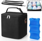 Accmor Breastmilk Cooler Bag with Ice Pack, Baby Bottle Cooler Bags, Insulated Bottle Cooler Tote Bags On The Go, Fits 6 Large 9oz Bottles, for Nursing Mom Daycare Travel, Black